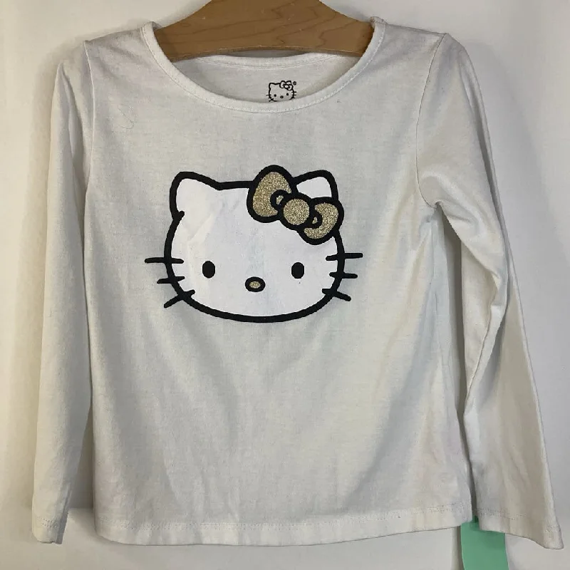 Size 5-6: Hello Kitty White Hello Kitty Face Long Sleeve Shirt Elegant Men's Cashmere Size 5-6: Hello Kitty White Hello Kitty Face Long Sleeve Shirt Elegant Men's Cashmere