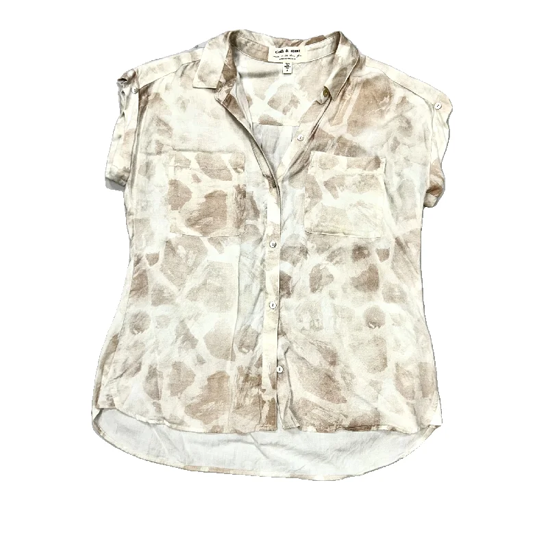 Top Short Sleeve By Cloth & Stone In Cream, Size: S Laid