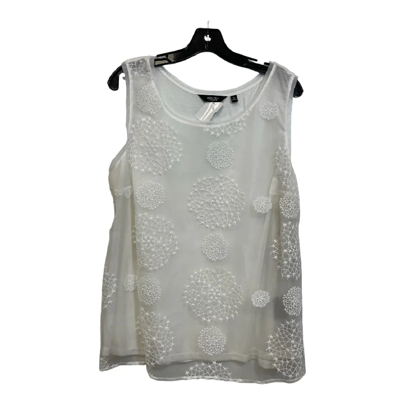 Top Sleeveless By Simply Vera In White, Size: Xl Street