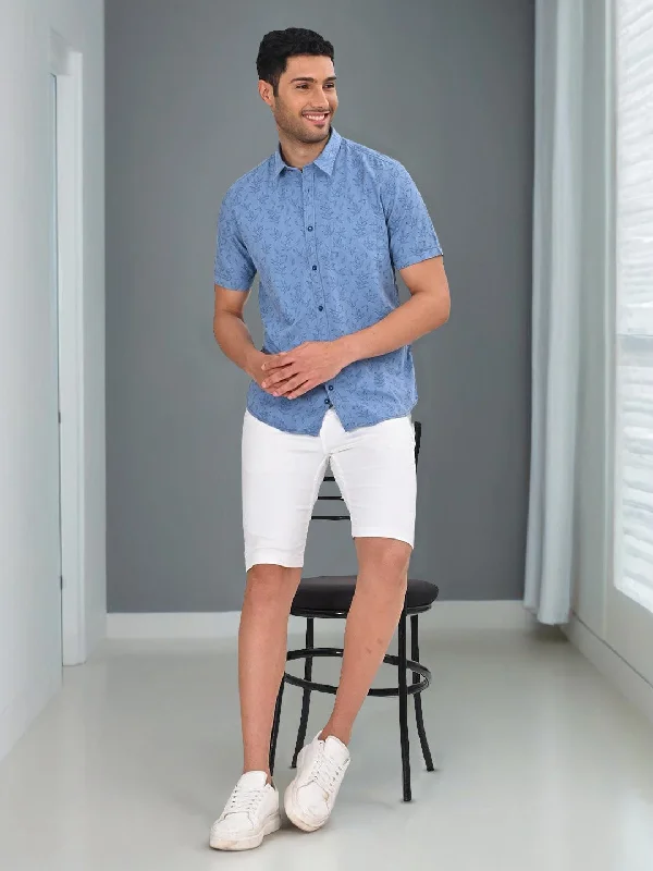 Men Printed Half Sleeve Cotton Shirt Casual Men's Loose
