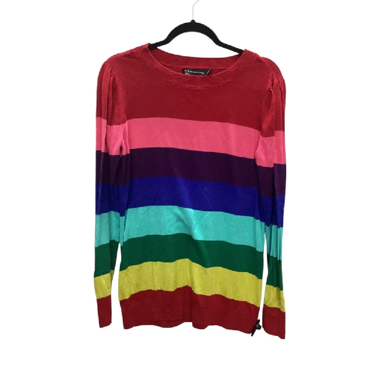 Top Long Sleeve Basic By New York And Co In Multi-colored, Size: L Monochromatic Office Style