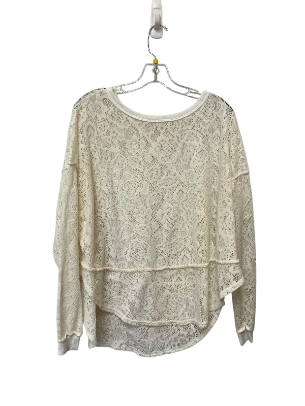 Top Long Sleeve By Free People In Cream, Size: Xs Cool Men's Skate