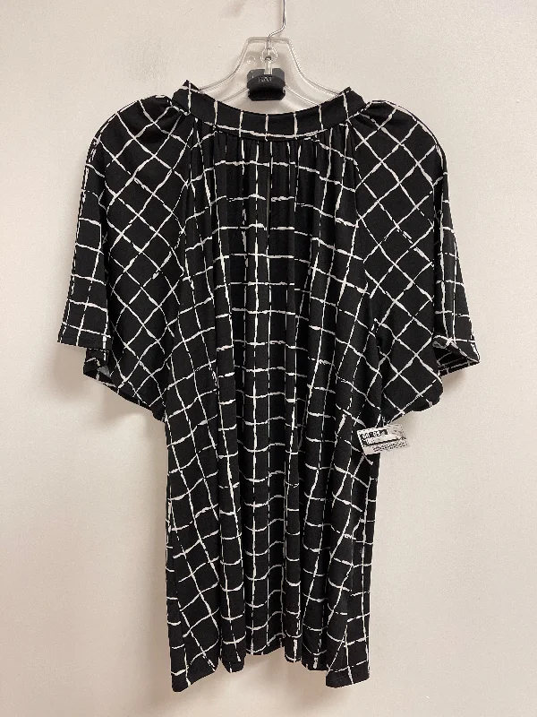 Top Short Sleeve By Cato In Black, Size: 2x Traditional Men's Wool