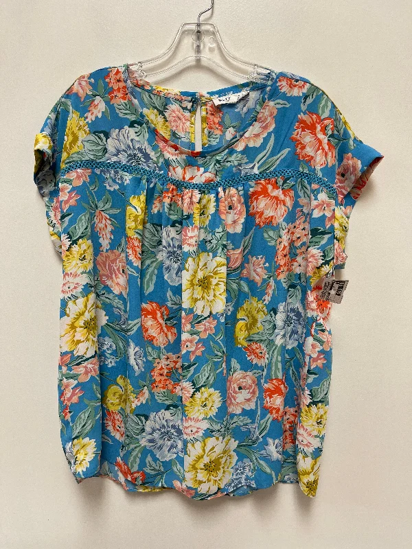 Top Short Sleeve By Workshop In Blue, Size: L Laid