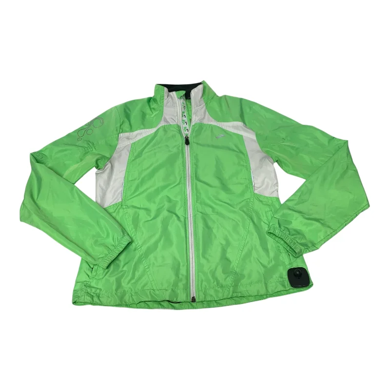 Athletic Jacket By Brooks In Green, Size: M Sporty Men's Athleisure 