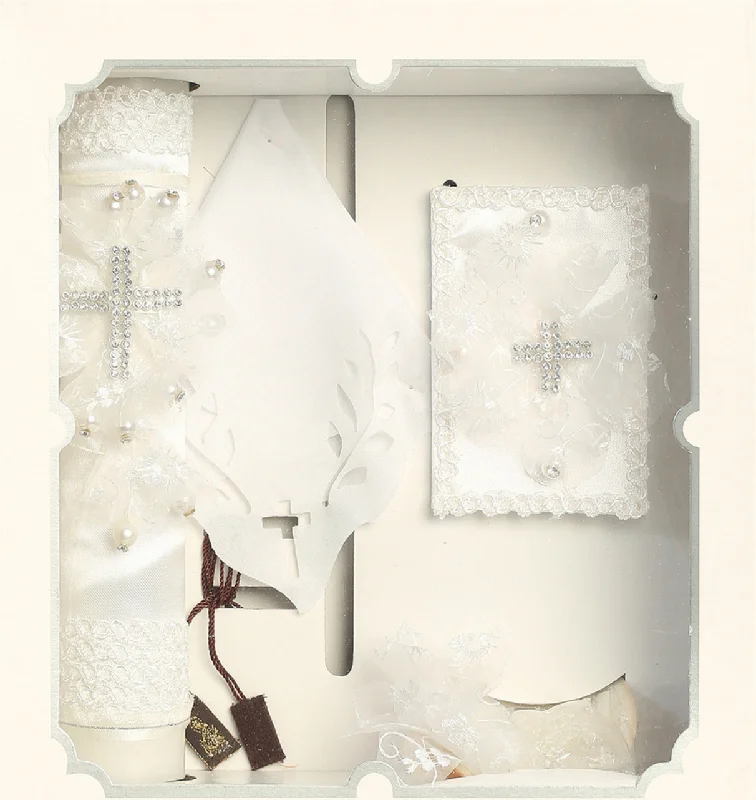 Baptism Candle Set Polished Men's Satin