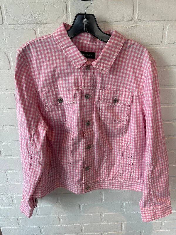Jacket Shirt By Talbots In Pink & White, Size: Xl Vintage Men's 1970S Disco