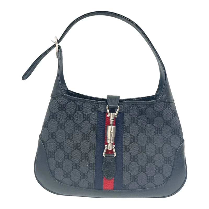 GUCCI/BALENCIAGA/Hand Bag/FREE/Monogram/Cotton/BLK/JACKIE HACKER MEDIUM(493075) Earthy Men's Sustainable 