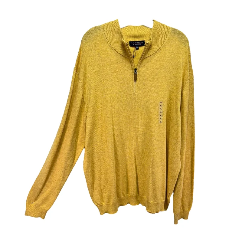 Men’s Quarter Zip Sweater By Roundtree & Yorke In Yellow, Size: Xl Confident Men's Power