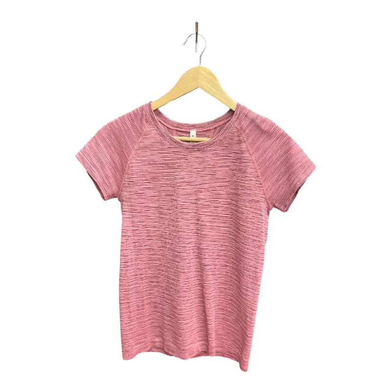Athletic Top Short Sleeve By Athleta In Pink, Size: M Refined Men's Velvet