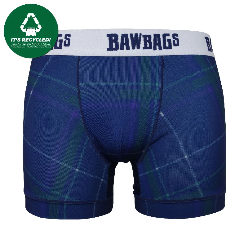 Cool De Sacs Tartan Blue Technical Boxer Shorts Minimalist Men's Casual 