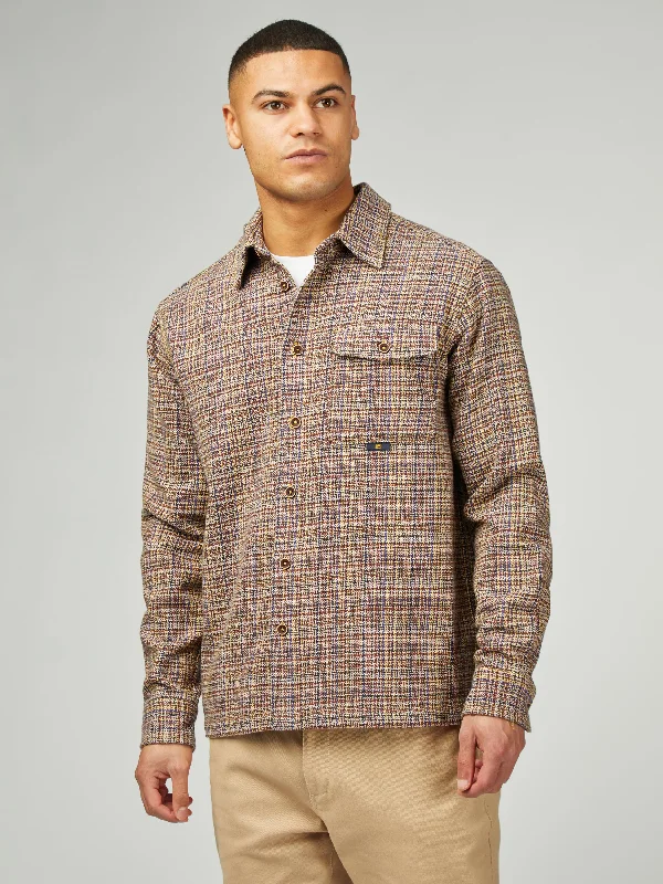Diffused Plain Overshirt - Rust Unique Men's Patch