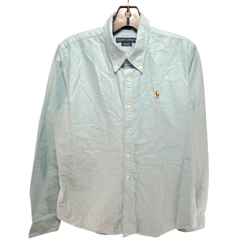 Slim Fit Button Down Shirt By Ralph Lauren In Aqua, Size: 12 Dynamic Men's Glow