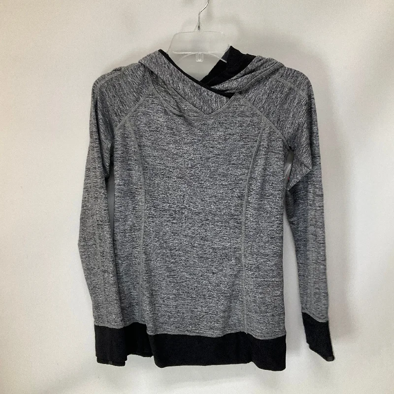 Athletic Top Long Sleeve Hoodie By Lululemon In Grey, Size: 6 Business