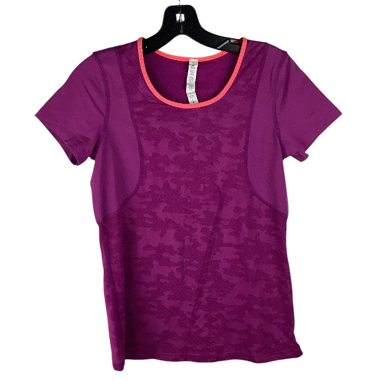 Athletic Top Short Sleeve By Lululemon In Purple, Size: 4 Sleek Men's Metallic