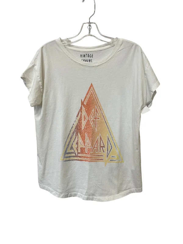Top Short Sleeve By Clothes Mentor In White, Size: M Business