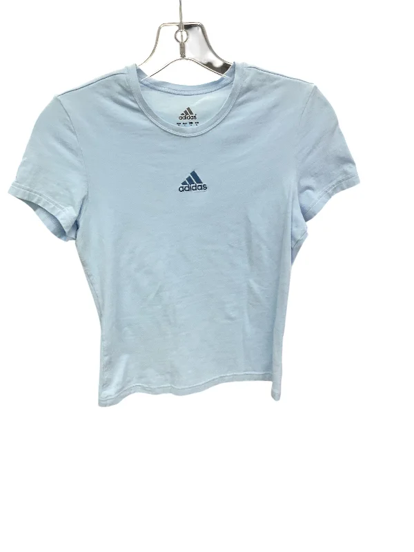 Athletic Top Short Sleeve By Adidas In Blue, Size: S Tailored