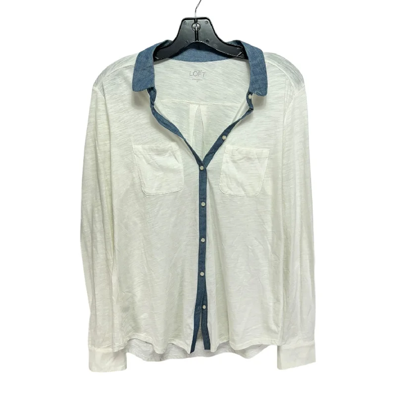 Top Long Sleeve By Loft In White, Size: S Business