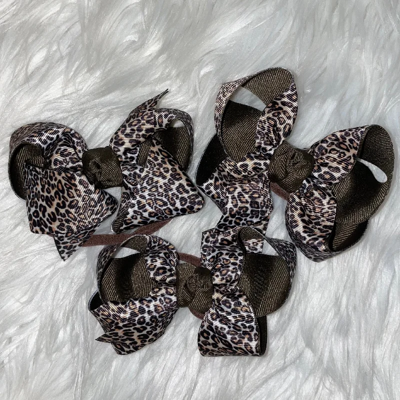 Leopard Bow Headband Modern Men's Geometric