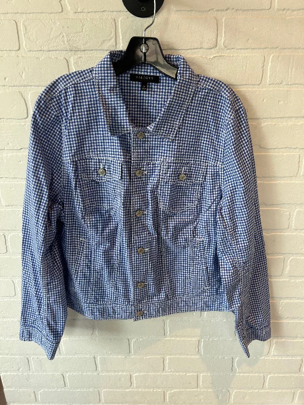 Jacket Shirt By Talbots In Blue & White, Size: Xl Refined Men's Classic 