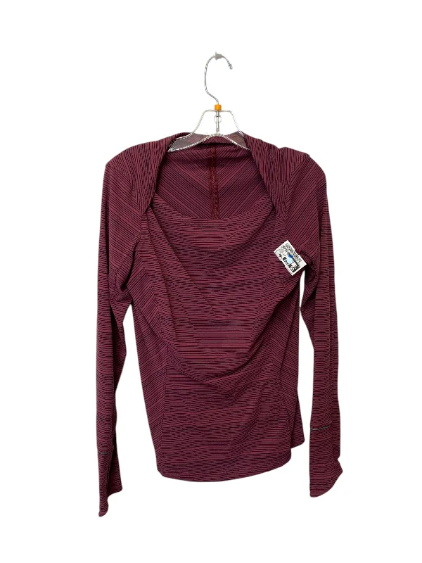 Athletic Top Long Sleeve Collar By Lululemon In Purple, Size: M Casual Men's Japanese 