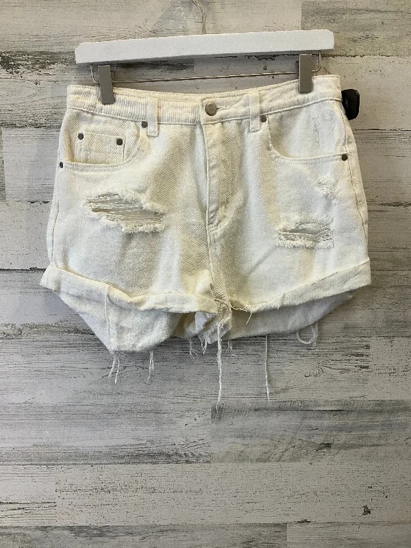 White Denim Shorts Mustard Seed, Size 8 Vintage Men's 1970S Disco
