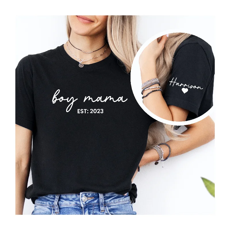 Boy Mama Established Personalised Year T-Shirt Bold Men's Statement
