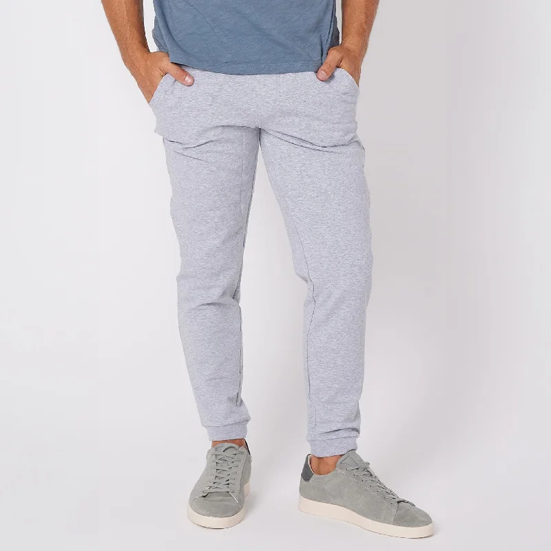 Light Grey French Terry Jogger Edgy Men's Punk
