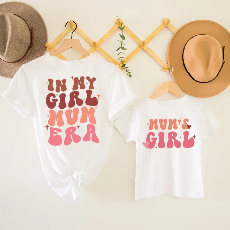 My Girl Mum Era & Mum's Girl Matching Front & Back Logo T-Shirts Casual Men's Short