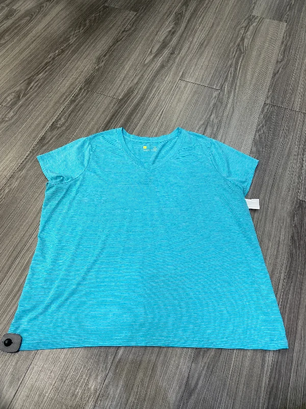 Top Short Sleeve By Xersion In Blue, Size: 3x Minimalist Men's Casual 
