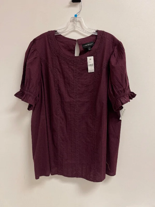 Top Short Sleeve By Lane Bryant In Purple, Size: 2x Monochromatic Office Style