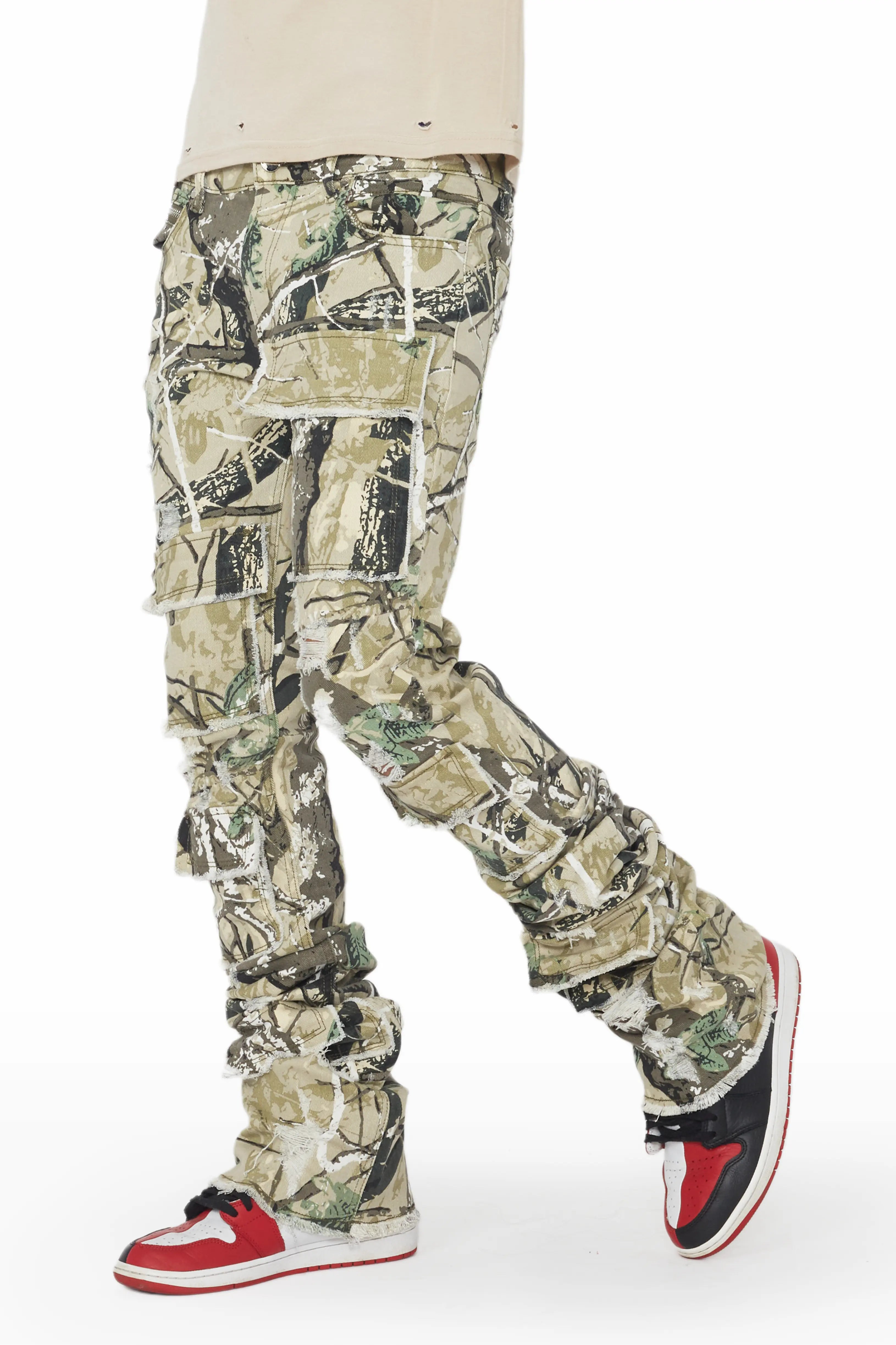 Petrus Tree Camo Super Stacked Flare Jean Cool Men's Skate