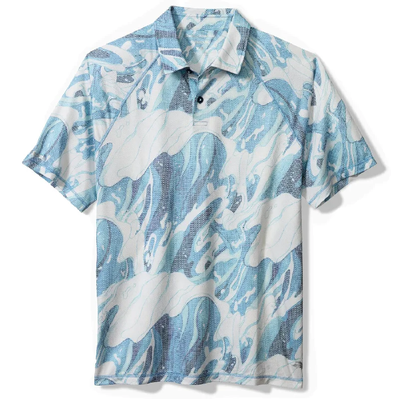Tommy Bahama Rising Tides Polo Shirt - Banff Blue Trendy Men's Bucket