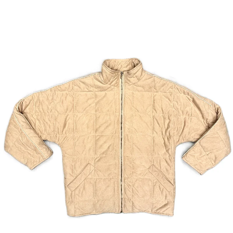 Coat Puffer & Quilted In Peach, Size: S Streetwear Style