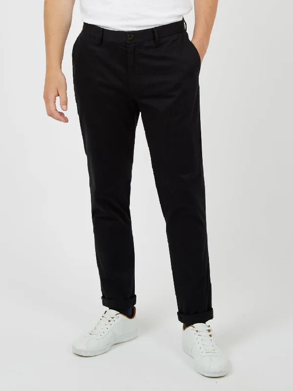 Signature Slim Stretch Chino Pant - Black Trendy Men's Oversized