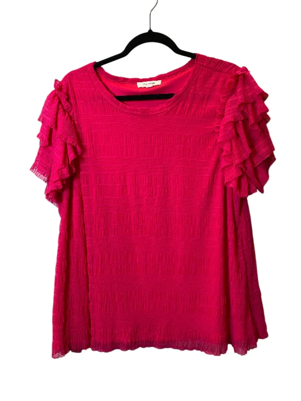 Top Short Sleeve By Cmc In Pink, Size: 2x Casual Men's Loose