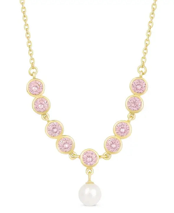 Lily Nily Pink CZ Necklace Hip Men's Retro