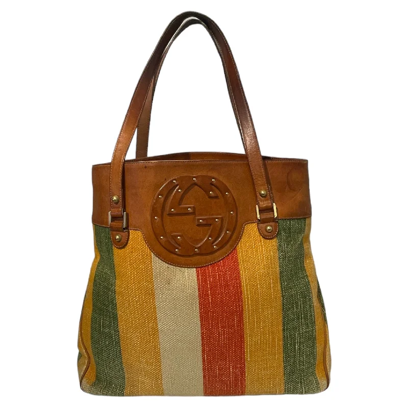 GUCCI/Tote Bag/Stripe/MLT/GUCCIVINTAGEGRE/TAN/YEL/RED Rugged Men's Outdoor 