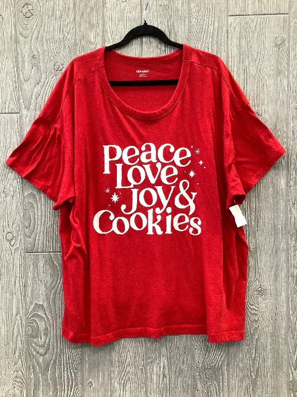 Top Short Sleeve By Old Navy In Red, Size: 3x Relaxed Men's Beach