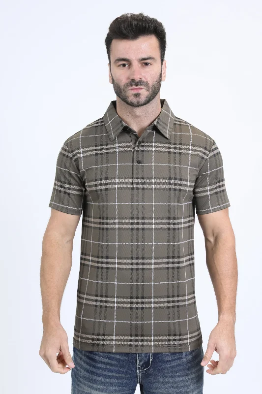 Men's Cotton Modern Fit Stretch Beige Polo Casual Men's Short