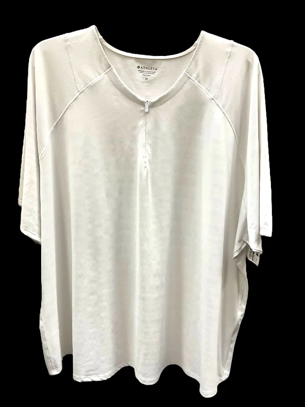 Athletic Top Short Sleeve By Athleta In White, Size: 3x Artistic Men's Avant