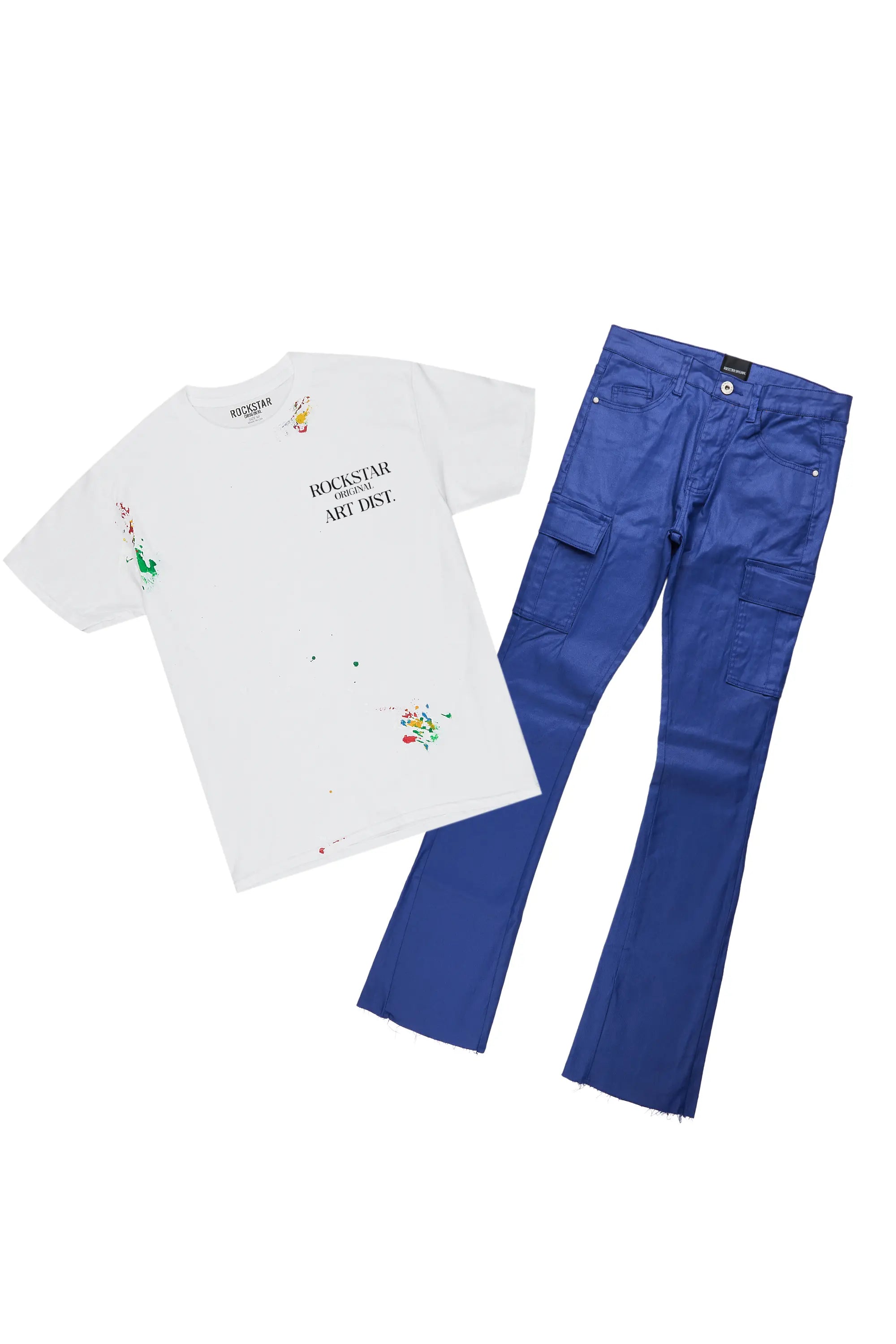 Palmer White T-Shirt & Jorge Waxed Jean Bundle Cozy Men's Sherpa