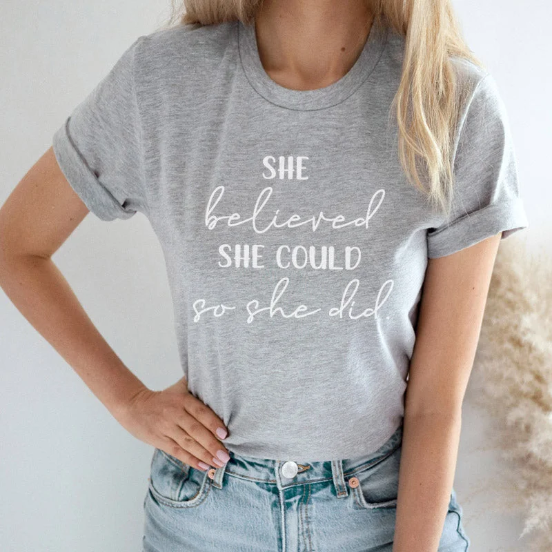 She Believed She Could T-Shirt Stylish Men's Neon