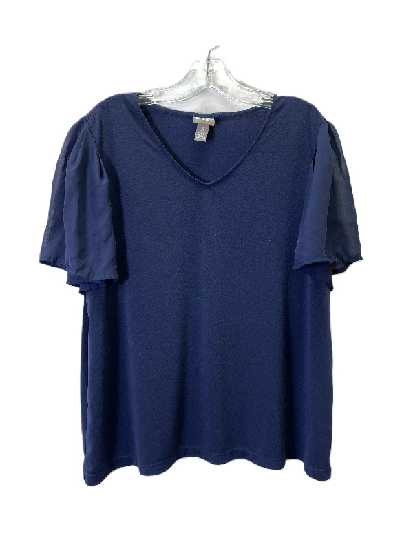 Top Short Sleeve Basic By Chicos In Navy, Size: Xl Refined Men's Velvet