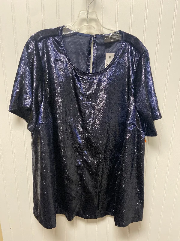 Top Short Sleeve By Lane Bryant In Navy, Size: 2x Bold Men's Statement