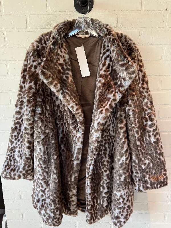 Coat Faux Fur & Sherpa By Soft Surroundings In Brown & Grey, Size: Xl Trendy Men's Bucket