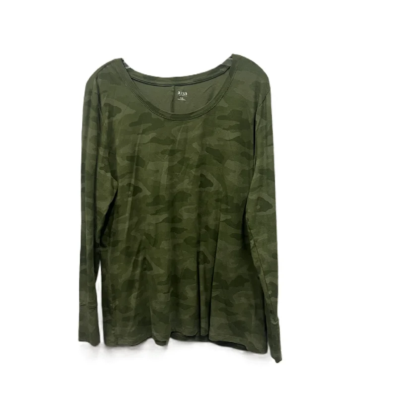 Top Long Sleeve By Ana In Green, Size: 1x Relaxed Men's Beach