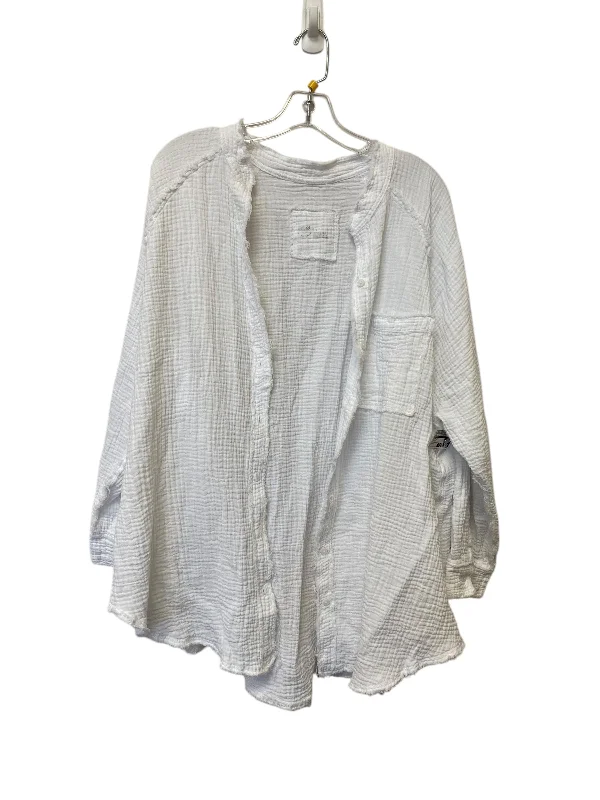 Top Long Sleeve By Aerie In White, Size: L Bold Men's Statement