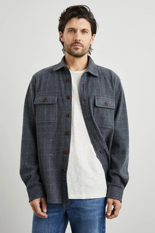 Rails Alder Shirt / Navy Jaspe Check Dynamic Men's Moto