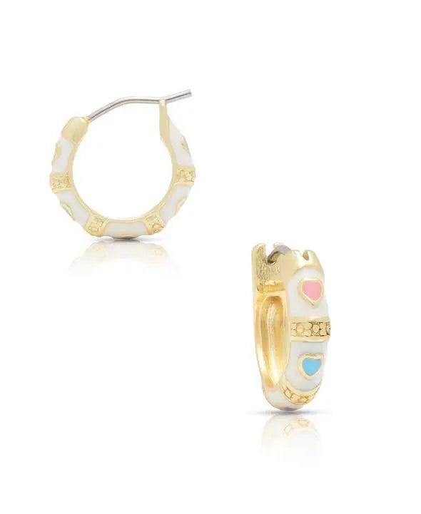 Lily Nily Heart Pattern Hoop Earrings Elegant Men's Cashmere